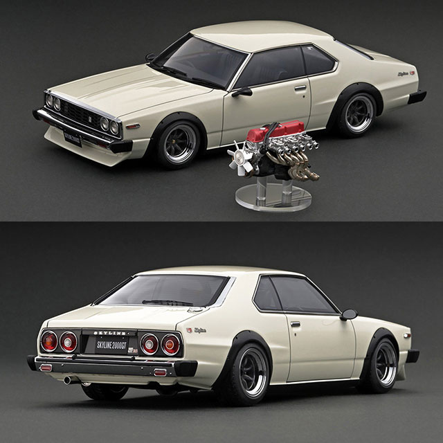 [MDL] 1/18 Nissan Skyline 2000 GT-ES C210(ホワイト) With Engine WEB限定モデル 完成品 ミニカー(IG3233) ignition model(イグニッションモデル)