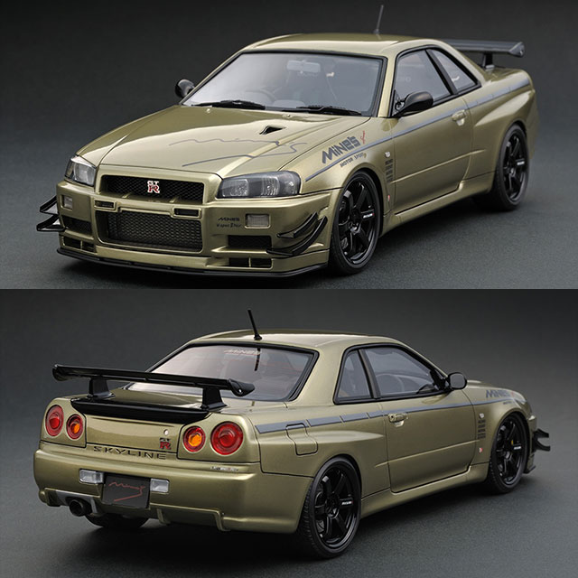 [MDL] 1/18 Nissan Skyline GT-R Mine’s R34 (ミレニアムジェイド) 完成品 ミニカー(IG0349) ignition model(イグニッションモデル)