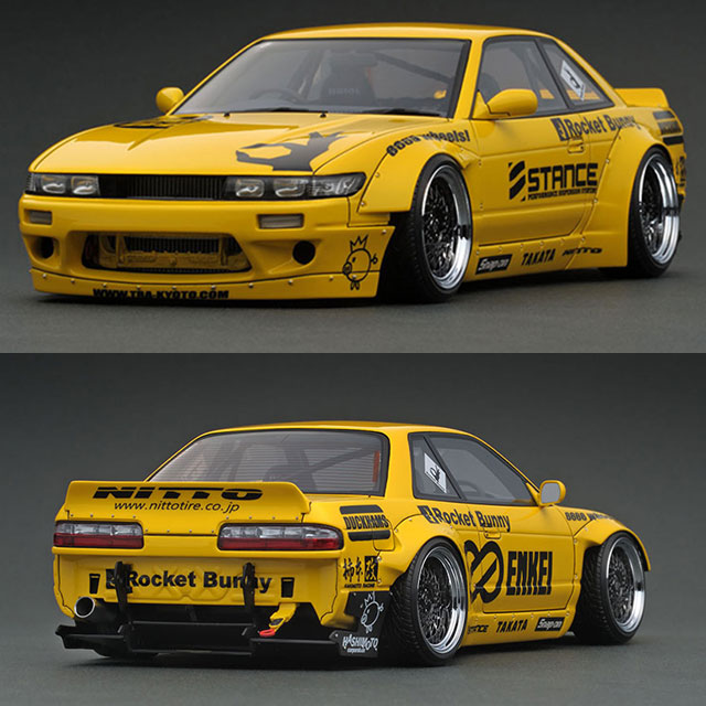 [MDL] 1/18 Rocket Bunny S13 V2(イエロー) 完成品 ミニカー(IG1135) ignition model(イグニッションモデル)