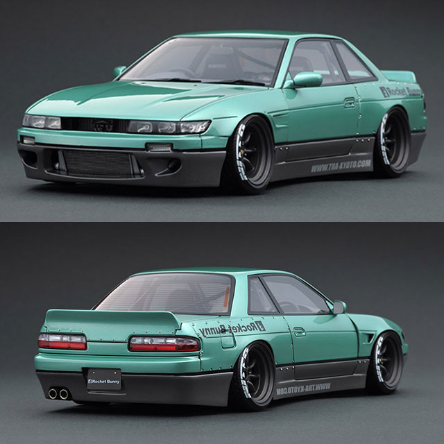 [MDL] 1/18 Rocket Bunny S13 V1(グリーン×グレー) 完成品 ミニカー(IG1132) ignition model(イグニッションモデル)