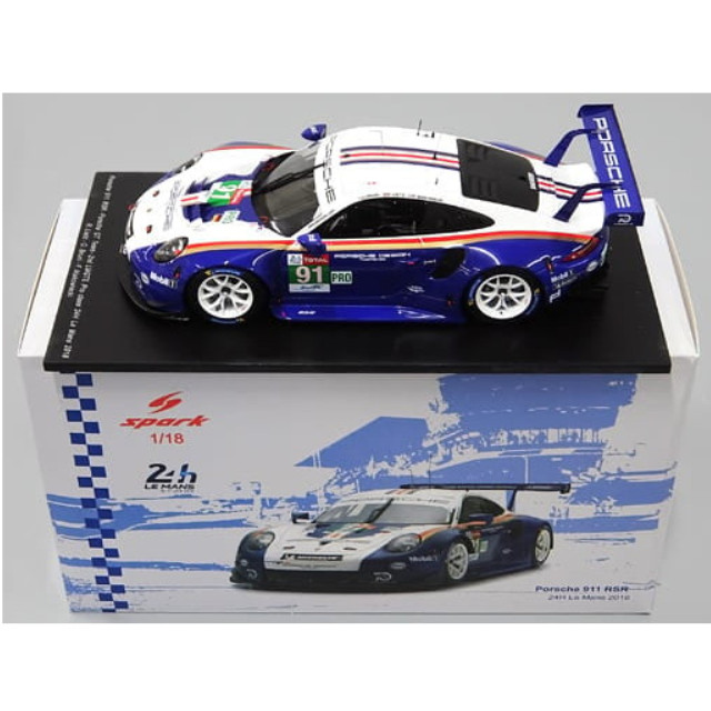 [MDL] 1/18 Porsche 911 RSR 24H Le Mans 2018 Mobil #91(ブルー×ホワイト) 完成品 ミニカー(18S392) SPARK(スパーク)