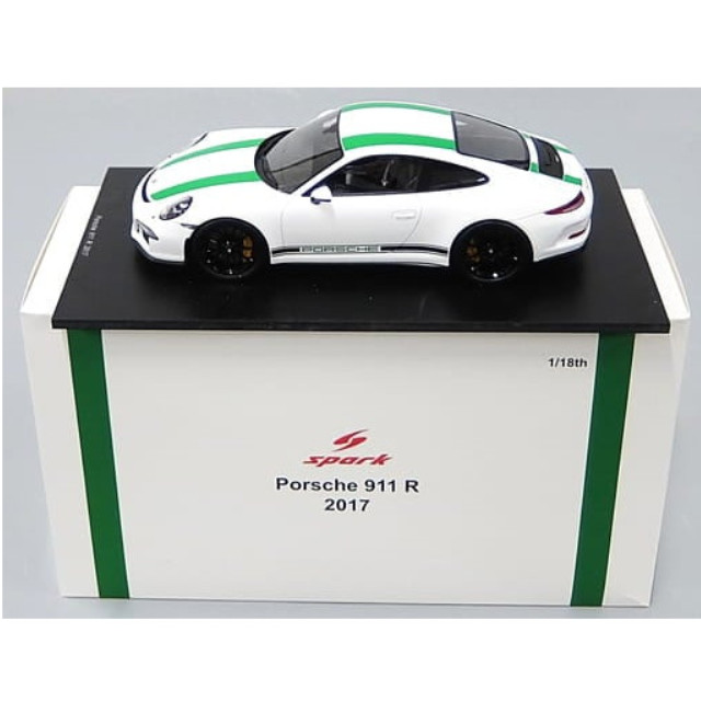 [MDL] 1/18 Porsche 911 R 2017(ホワイト×グリーン) 完成品 ミニカー(18S236) SPARK(スパーク)