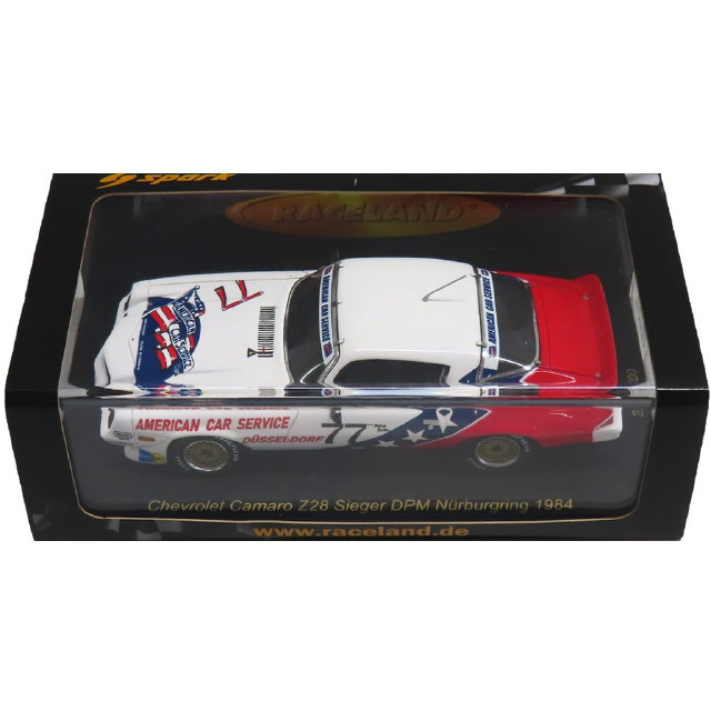 [MDL] 1/43 Chevrolet Camaro Z28 Sieger DPM Nurburgring 1984 #77(ホワイト×レッド×ブルー) RACELAND別注 完成品 ミニカー(RS1756) SPARK(スパーク)