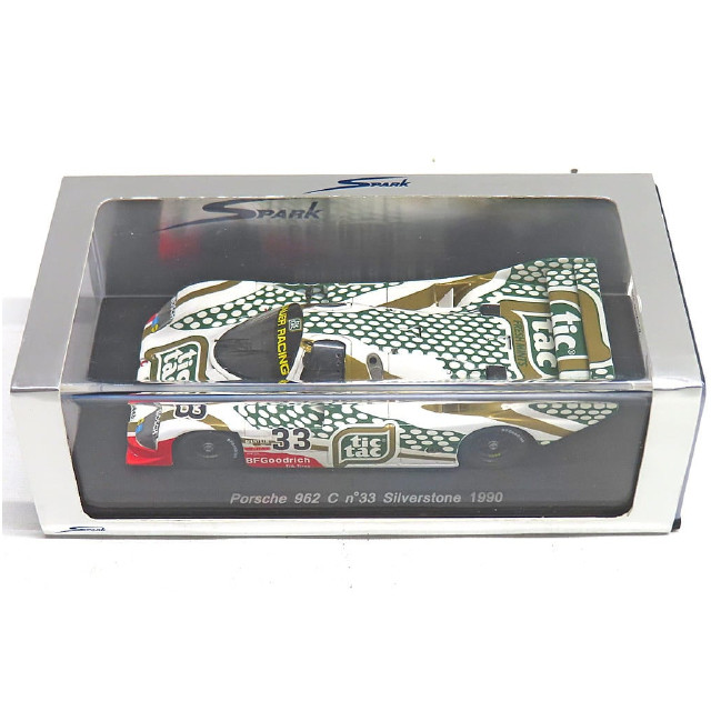 [MDL] 1/43 Porsche 962 C Silverstone 1990 #33(ホワイト×ゴールド×グリーン) 完成品 ミニカー(MX010) SPARK(スパーク)