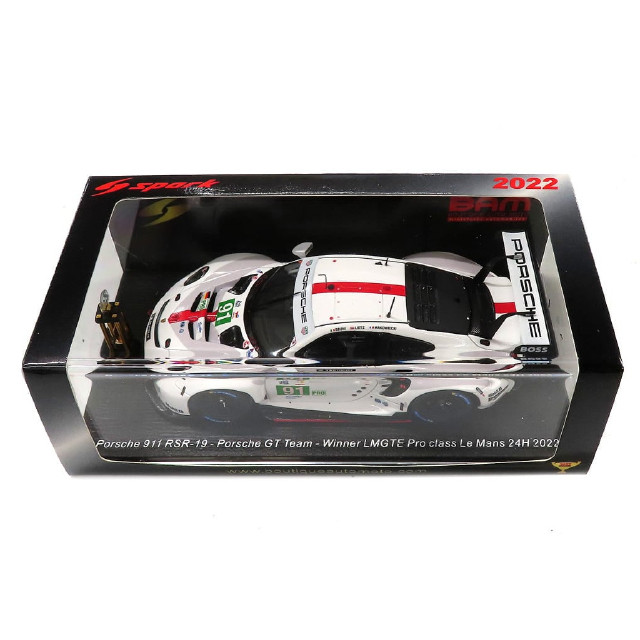 [MDL] 1/43 Porsche 911 RSR-19 Porsche GT Team Winner LMGTE Pro class Le Mans 24H 2022 MICHELIN #91(ホワイト×レッド) 完成品 ミニカー(S8645S) SPARK(スパーク)