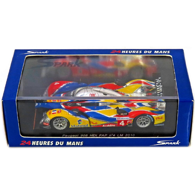 [MDL] 1/43 Peugeot 908 HDI FAP LM 2010 Araldite #4(レッド×ブルー×イエロー) 完成品 ミニカー(S1294) SPARK(スパーク)