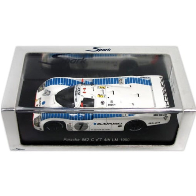 [MDL] 1/43 Porsche 962C 4th LM 1990 BLAUPUNKT #7 (ホワイト×スカイブルー) 完成品 ミニカー(S0977) SPARK(スパーク)