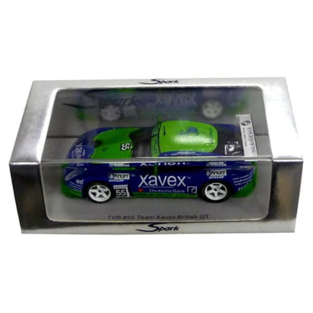 [MDL] 1/43 TVR Team Xavex British GT Deutsche Bank #55(グリーン×ブルー) 完成品 ミニカー(S0206) SPARK(スパーク)