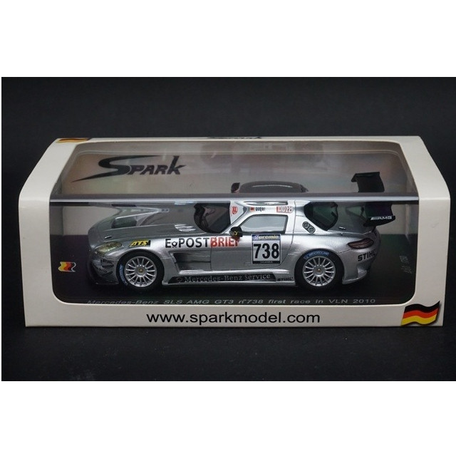 [MDL] 1/43 Mercedes-Benz SLS AMG GT3 first race in VLN 2010 E-POSTBRIEF #738(シルバー) 完成品 ミニカー(SG006) SPARK(スパーク)