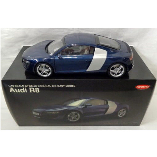 [MDL] 1/18 AUDI R8(ブルー×シルバー)  完成品 ミニカー(09213BL) 京商
