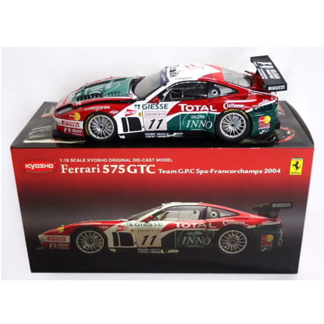 [MDL] 1/18 FERRARI 575 GTC Team G.P.C Spa-francorchamps 2004 TOTAL #11(レッド×ホワイト×グリーン) 完成品 ミニカー(08393A) 京商