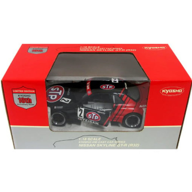 [MDL] 1/18 日産 スカイラインGT-R (R32) STPタイサン 1993 #2 (ブラック×レッド) kyousho 10周年記念 完成品 ミニカー(08334A) 京商