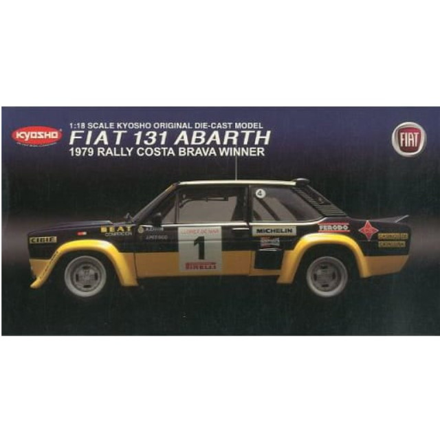 [MDL] 1/18 FIAT 131 ABARTH 1979 RALLY COSTA BRAVA WINNER MICHELIN #1(ブルー×イエロー) 完成品 ミニカー(08372D) 京商