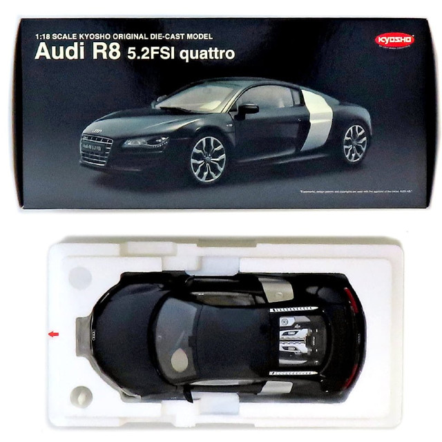 [MDL] 1/18 Audi R8 5.2FSI quatro(ブラック)  完成品 ミニカー(09216BK) 京商