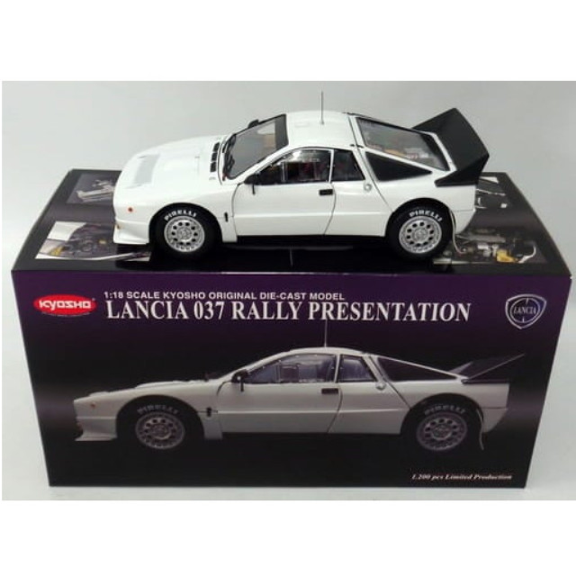 [MDL] 1/18 LANCIA 037 RALLY PRESENTATION(ホワイト)  完成品 ミニカー(08304W) 京商