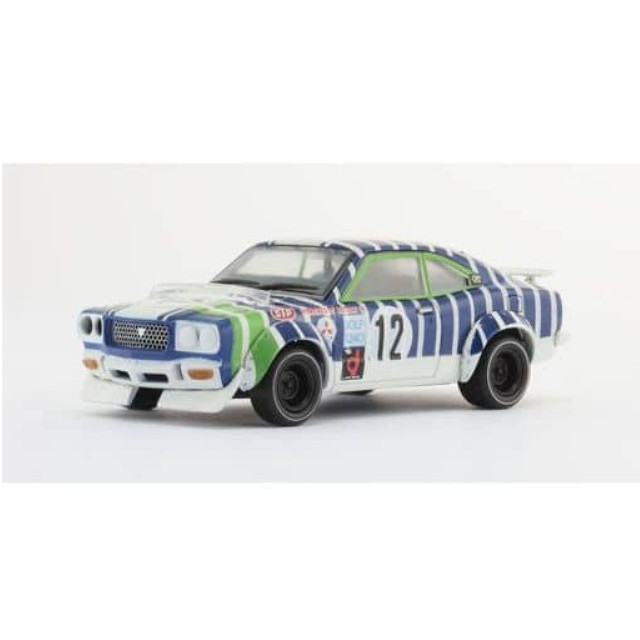 [MDL] 1/43 マツダ サバンナ RX-3 No.12 1971 (ホワイト/ブルーライン)  完成品 ミニカー(K03191A) 京商