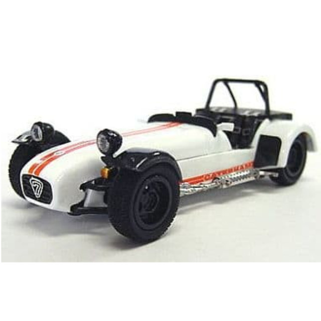 [MDL]  1/43 ケーターハム スーパー7 JPE サイクルフェンダー ホワイト/オレンジストライプ 完成品 ミニカー(K03156W) 京商