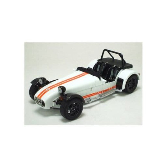[MDL]  1/18 ケーターハム スーパー7JPE サイクルフェンダーホワイト/オレンジストライプ 完成品 ミニカー(K08225W) 京商