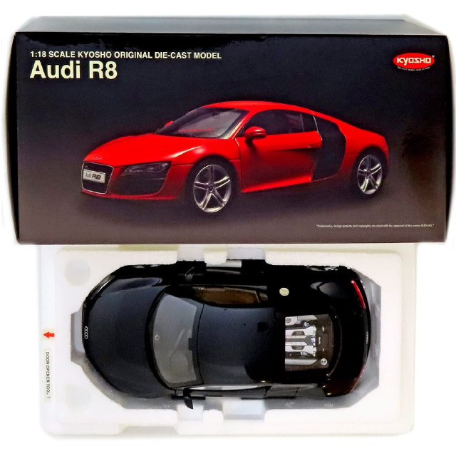 [MDL] 1/18 Audi R8(ブラック)  完成品 ミニカー(K09213BK) 京商