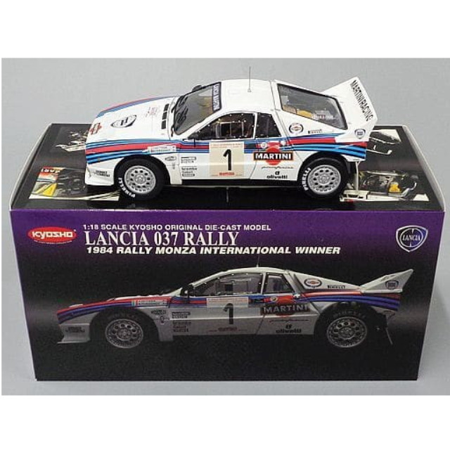 [MDL] 1/18 Lancia 037 Rally 『MARTINI』 1984 Monza Rally International Winner(ホワイト×レッド)  完成品 ミニカー(K08302G) 京商