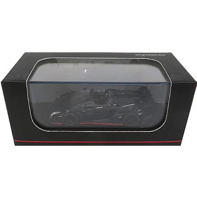 [MDL] 1/64 Lamborghini Veneno Road Ster(ブラック×レッド)  完成品 ミニカー(KS07051A8) 京商