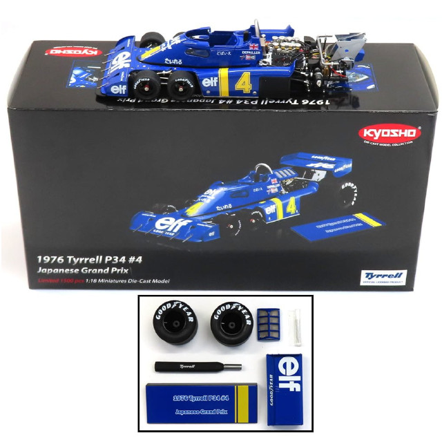 [MDL] 1/18 Tyrrell P34 1976 Japanese Grand Prix elf #4(ブルー×イエロー)  完成品 ミニカー(KTSM111811) 京商