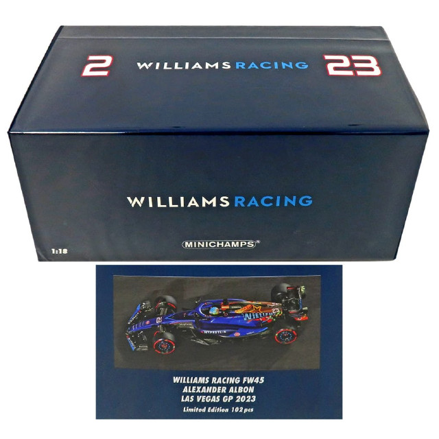 [MDL] 1/18 ウィリアムズ レーシング FW45 アレクサンダー・アルボン ラスベガスGP 2023 「MINICHAMPS」 完成品 ミニカー(117232223) MINICHAMPS(ミニチャンプス)