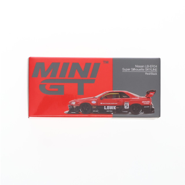 [MDL] ミニGTシリーズ 1/64 Nissan LB-ER34 Super Silhouette スカイライン 右ハンドル(レッド×ブラック) 完成品 ミニカー(MGT00843-R) TSM(トゥルースケールミニチュアズ)
