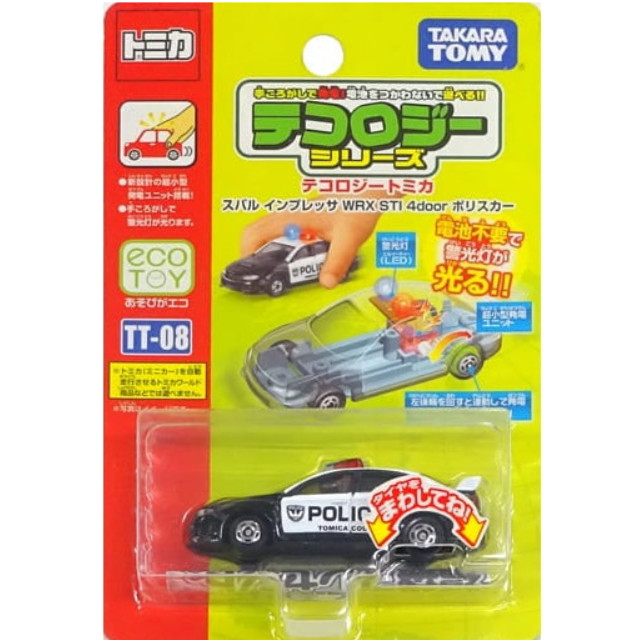 [MDL] スバル インプレッサ WRX STI 4door ポリスカー(ブラック×ホワイト) 「テコロジートミカ」 完成品 ミニカー(TT-08) タカラトミー