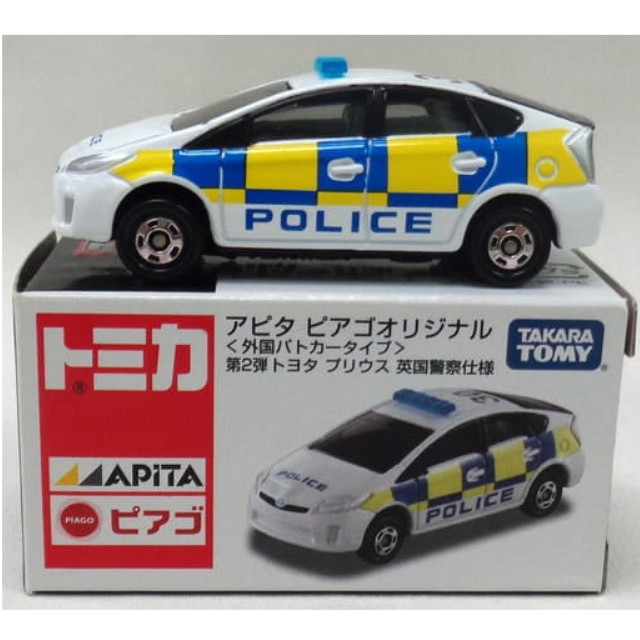 [MDL] 1/60 トヨタ プリウス 英国警察仕様(ホワイト×ブルー×イエロー) 「トミカ 外国パトカータイプ 第2弾」 アピタ・ピアゴ限定 完成品 ミニカー タカラトミー