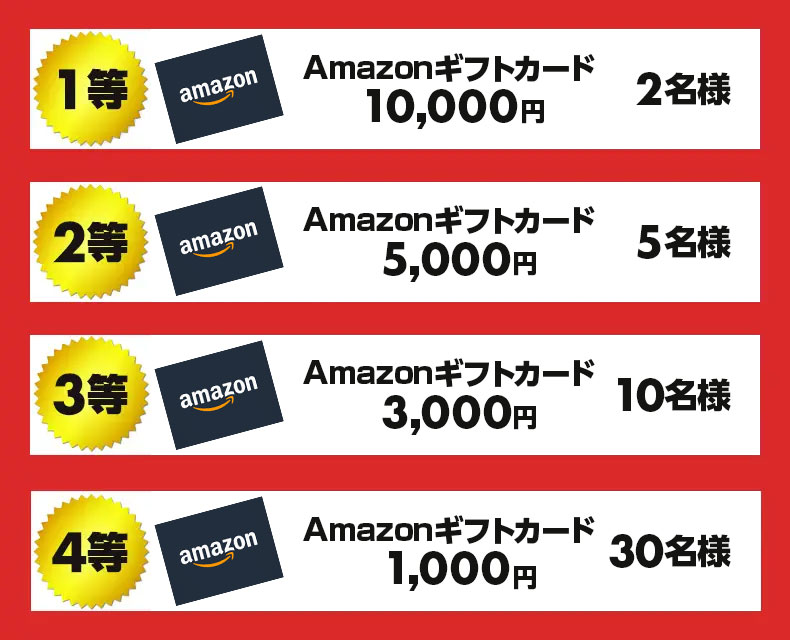 2024年年末年始プレゼント企画 抽選で「Amazonギフトカード」最大10,000円分をプレゼント